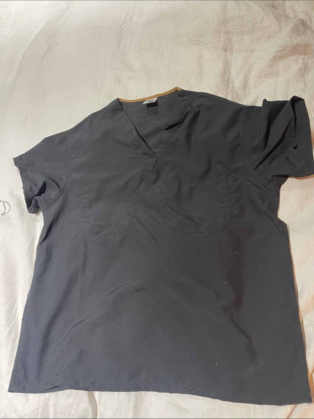 Men's Black V-Neck Short Sleeve Tee with Chest Pocket